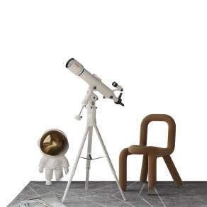 现代望远镜3D模型下载